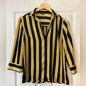 Express portofino gold and navy striped top, XS